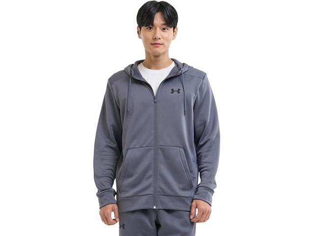 (取寄) アンダーアーマー メンズ アーマー フリース フル ジップ パーカー Under Armour men Armour Fleece Full Zip Hoodie Castlerock/Black