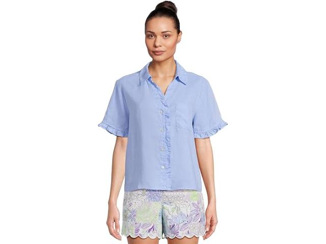 (取寄) リリー ピュリッツァー レディース カーデン ラッフル トップ Lilly Pulitzer women Carden Ruffle Top Jacaranda Blue