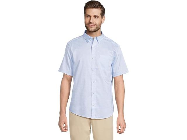 (取寄) ジョンストン&マーフィー メンズ ショート スリーブ エアプレーン グリッド プリント シャツ Johnston & Murphy men Short Sleeve Airplane Grid Print Shirt Light Blue