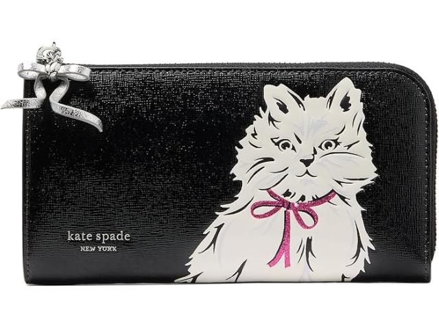 (取寄) ケイトスペード レディース ウィスカーズ サフィーノ レザー ジップ アラウンド コンチネンタル ウォレット Kate Spade New York women Kate Spade New York Whiskers Saffiano Leather Zip Around Continental Wallet Blackの通販は 43,141円