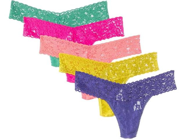 (取寄) ハンキー パンキー レディース シグニチャー レース ピティート ロー-ライズ トング 5-パック Hanky Panky women Signature Lace Petite Low-Rise Thong 5-Pack Fiesta Pink/Neon Coral/Sunshine Yellow/Agave Green/African Viole