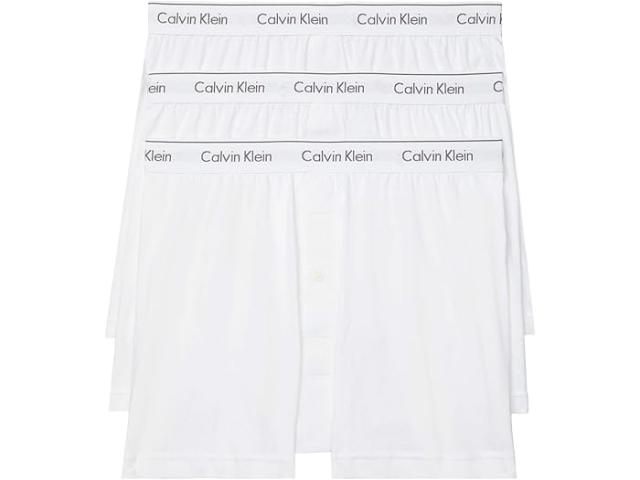 (取寄) カルバンクライン アンダーウェア メンズ コットン クラシックス マルチパック パック ニット ボクサー   Underwear men Cotton Classics Multipack Pack Knit Boxer White