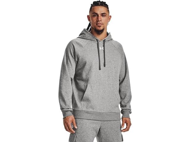 (取寄) アンダーアーマー メンズ ライバル フリース パーカー Under Armour men Rival Fleece Hoodie Castlerock Light Heather/White