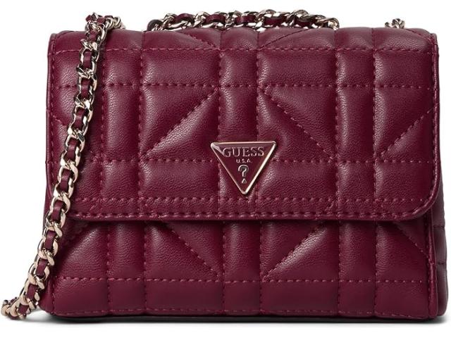 (取寄) ゲス レディース エディタ ミニ コンバーチブル クロスボディ フラップ GUESS women Edita Mini Convertible Crossbody Flap Burgundy