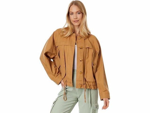 (取寄) ブランクニューヨーク レディース リネン ユーティリティ ジャケット イン ア ゲーム Blank NYC women Linen Utility Jacket in A Game Camelの通販は 29,740円