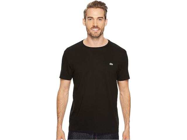 (取寄) ラコステ メンズ ショート スリーブ ピマ クルー ネック ティー Lacoste men Short Sleeve Pima Crew Neck Tee Black