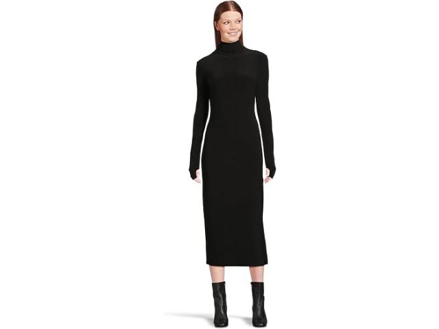 (取寄) ノーマ カマリ レディース ロング スリーブ タートルネック ドレス トゥ ミッドカーフ Norma Kamali women Long Sleeve Turtleneck Dress To Midcalf Black