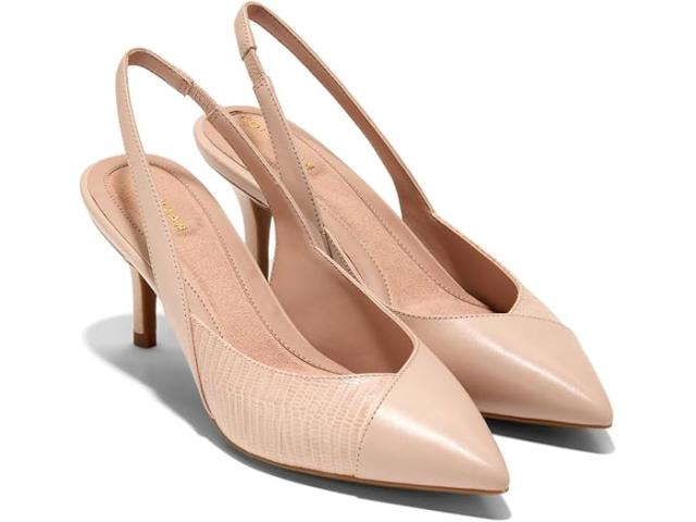 (取寄) コールハーン レディース ザ ゴー-トゥ スリングバック ポンプ 65Mm Cole Haan women Cole Haan The Go-To Slingback Pump 65MM Porcelain Leather/Lizard Print Leather