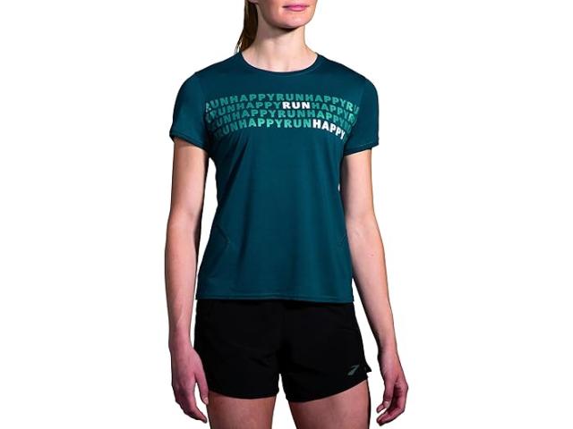 (取寄) ブルックス レディース ディスタンス ショート スリーブ 3.0 Brooks women Distance Short Sleeve 3.0 Heather Ocean Drive/Run Happy Stripeの通販は 12,550円
