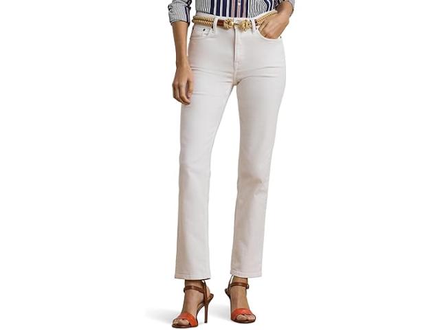 (取寄) ローレン ラルフローレン レディース ハイライズ ストレート アンクル ジーンズ Lauren Ralph Lauren women High-Rise Straight Ankle Jeans White Wash