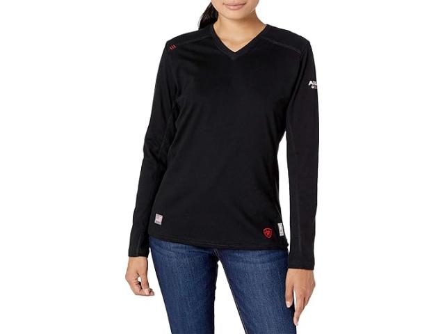 (取寄) アリアット レディース Fr AC クルー トップ Ariat women FR AC Crew Top Black