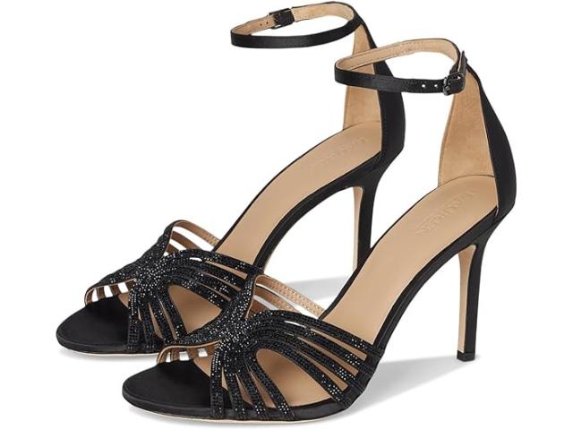 (取寄) ローレン ラルフローレン レディース アリー エンベリッシュ マルチストラップ サンダル Lauren Ralph Lauren women Allie Embellished Multistrap Sandals Black/Black Jet