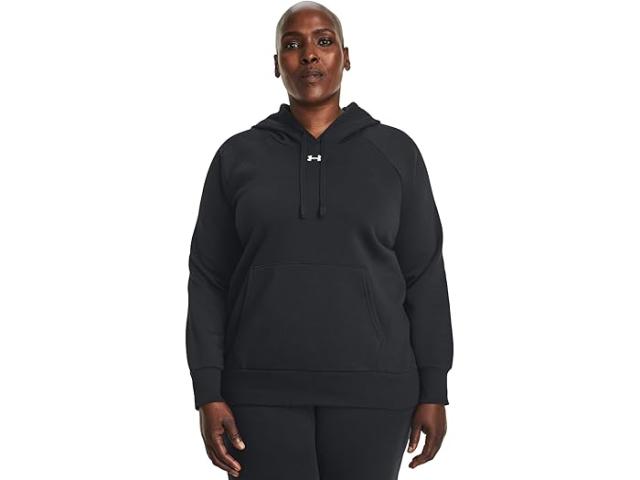 (取寄) アンダーアーマー レディース プラス サイズ ライバル フリース ブーディ Under Armour women Plus Size Rival Fleece Hoodie Black/White