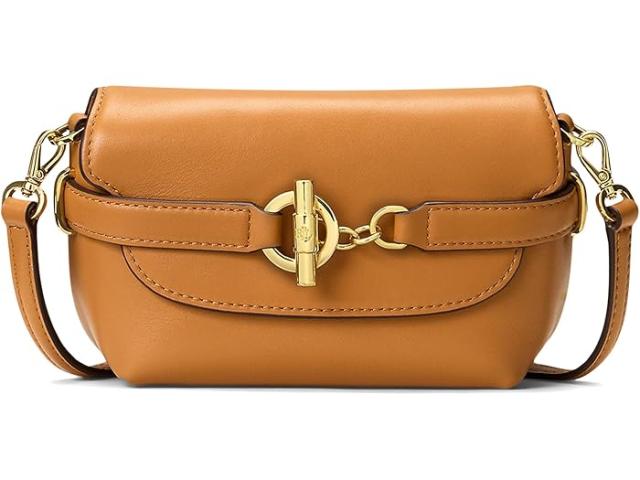 (取寄) ローレン ラルフローレン レディース レザー スモール ブレイク クロスボディ バッグ Lauren Ralph Lauren women Leather Small Blaike Crossbody Bag Classic Caramel