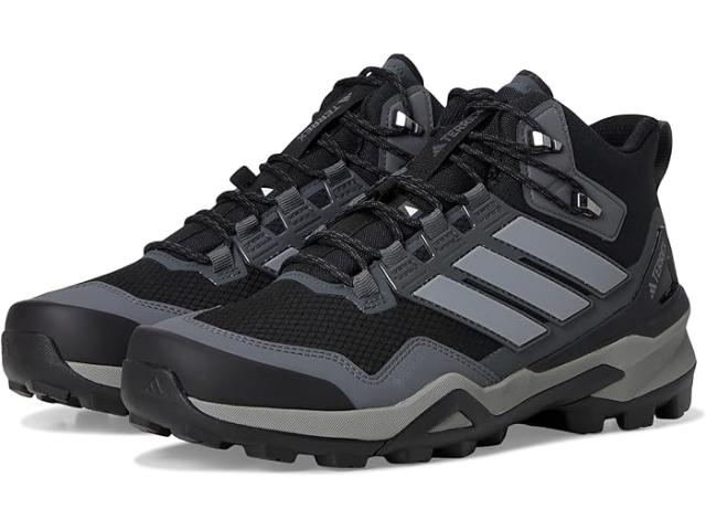 (取寄) アディダス アウトドア レディース テレックス スカイチェイサー ゴア-テックス ミッド トップ ハイキング シューズ adidas Outdoor women Terrex Skychaser GORE-TEX Mid Top Hiking Shoes Black/Grey/Grey