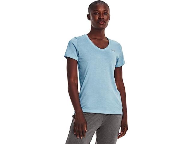(取寄) アンダーアーマー レディース Ua テック ツイスト V-ネック Under Armour women Under Armour UA Tech Twist V-Neck Blizzard/White/llic Silver