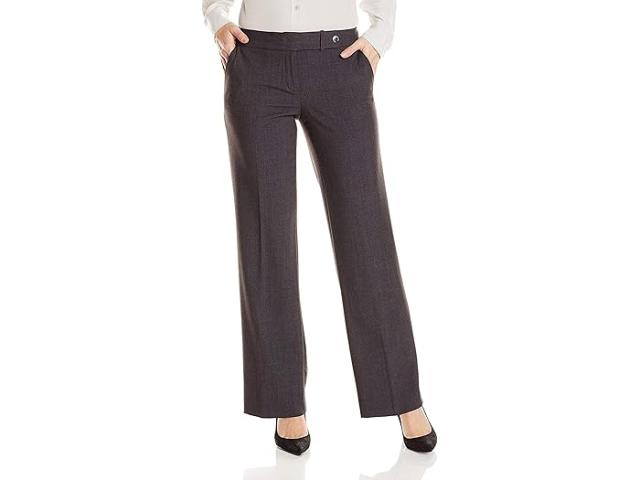 (取寄) カルバンクライン レディース ピティート サイズ ストレート-レッグ パンツ   women   Petite Size Straight-Leg Pant Charcoal