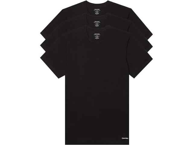 (取寄) カルバンクライン アンダーウェア メンズ コットン クラシックス マルチパック ショート スリーブ クルー   Underwear men   Underwear Cotton Classics Multipack Short Sleeve Crew Black