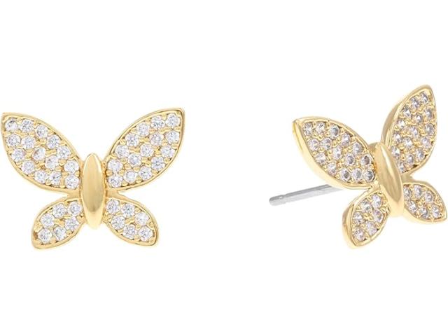 (取寄) ケイトスペード レディース パヴェ バタフライ スタッズ Kate Spade New York women Pave Butterfly Studs Clear/Goldの通販は 14,888円
