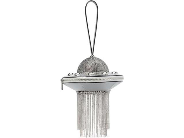 (取寄) ケイトスペード レディース スペースド アウト エンベリッシュ メタリック レザー 3D UFO トップ ハンドル Kate Spade New York women Kate Spade New York Spaced Out Embellished Metallic Leather 3D Ufo Top Handle Silverの通販は