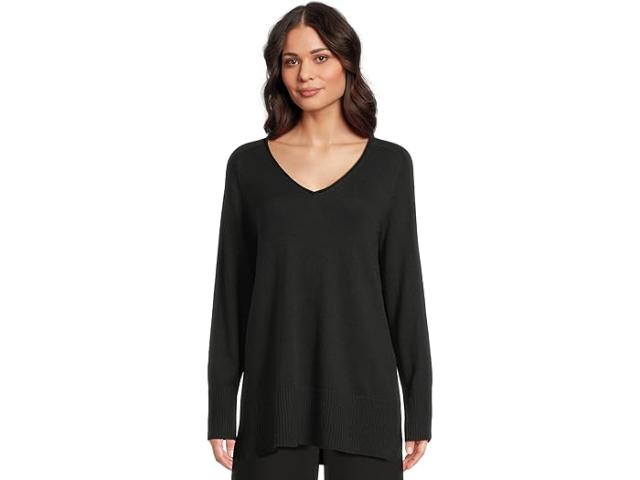 (取寄) アイリーン フィッシャー レディース ペルビアン コットン ブレンド V-ネック セーター Eileen Fisher women Peruvian Cotton Blend V-neck Sweater Black