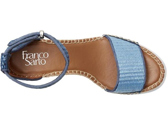 (取寄) フランコ サルト レディース クレメンス ラフィア エスパドリーユ ウェッジ ヒール サンダル Franco Sarto women Clemens Raffia Espadrille Wedge Heel Sandals Denim Blue Raffia