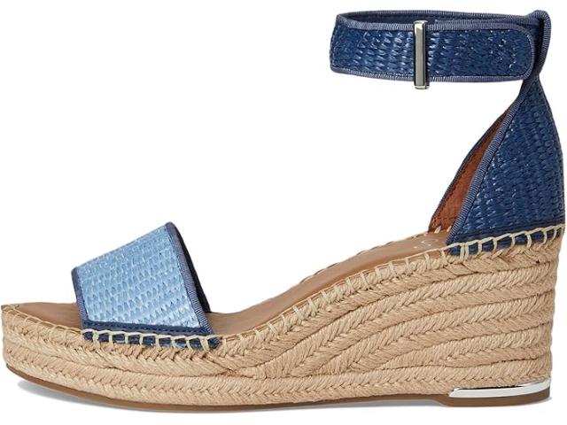 (取寄) フランコ サルト レディース クレメンス ラフィア エスパドリーユ ウェッジ ヒール サンダル Franco Sarto women Clemens Raffia Espadrille Wedge Heel Sandals Denim Blue Raffia