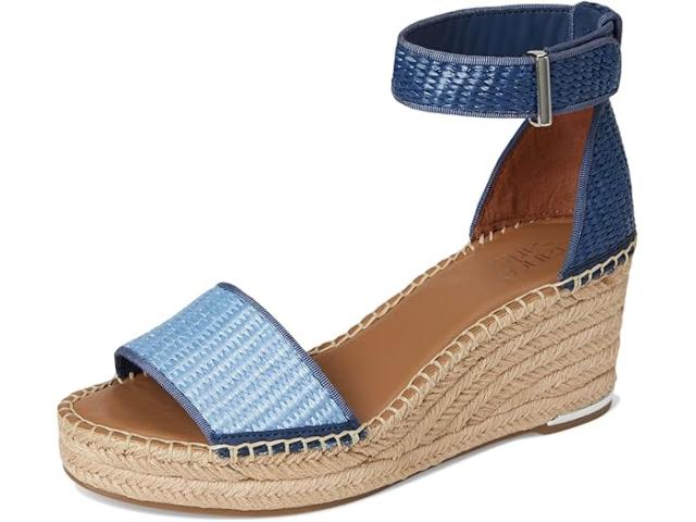 (取寄) フランコ サルト レディース クレメンス ラフィア エスパドリーユ ウェッジ ヒール サンダル Franco Sarto women Clemens Raffia Espadrille Wedge Heel Sandals Denim Blue Raffia