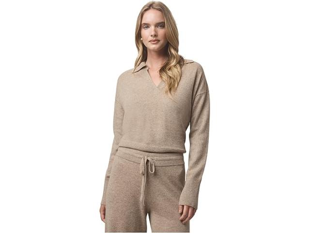 (取寄) スプレンディッド レディース トリ カシミア ポロ セーター Splendid women Tori Cashmere Polo Sweater Light Cedar Heather