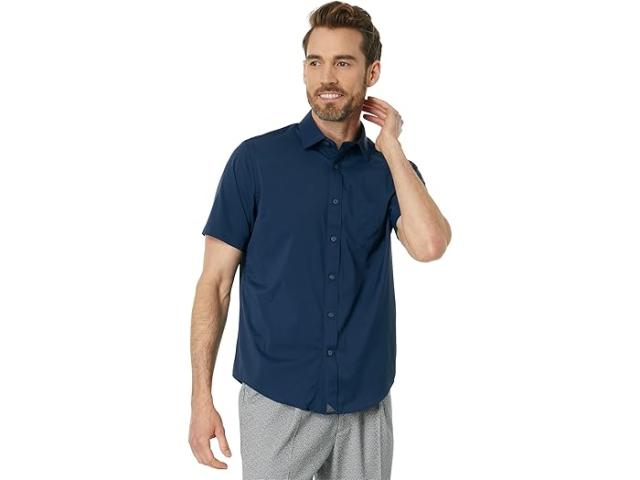 (取寄) アンタックイット メンズ ジロンド ショート スリーブ シャツ UNTUCKit men UNTUCKit Gironde Short Sleeve Shirt Navyの通販は