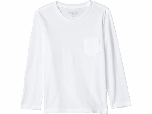 (取寄) #4キッズ キッズ エッセンシャル ポケット ロング スリーブ T-シャツ (リトル キッズ/ビッグ キッズ) #4kids kids  Essential Pocket Long Sleeve T-Shirt (Little Kids/Big Kids) Whiteの通販は 5,143円