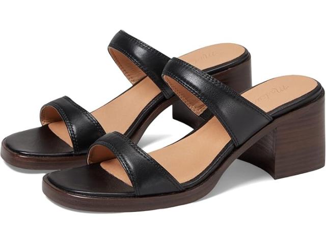 (取寄) メイドウェル レディース ザ サイゲ ダブル-ストラップ サンダル イン レザー Madewell women Madewell The Saige Double-Strap Sandal in Leather True Blackの通販は