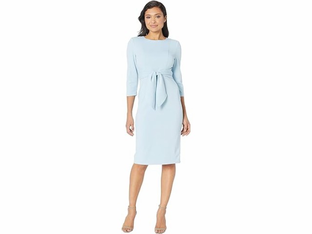 (取寄) アドリアナ パぺル レディース ニット クレープ タイ ウェスト シィース ドレス Adrianna Papell women Adrianna Papell Knit Crepe Tie Waist Sheath Dress Blue Mistの通販は