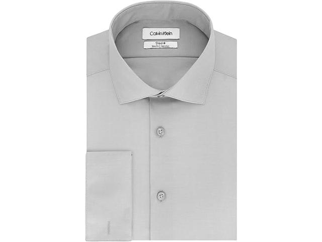 (取寄) カルバンクライン メンズ メンズ ドレス シャツ スリム フィット ノン アイロン ソリッド フレンチ カフ Calvin Klein men Calvin Klein Men's Dress Shirt Slim Fit Non Iron Solid French Cuff Smokeの通販は