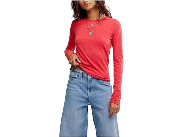(取寄) フリーピープル レディース ノバ ティー ロング スリーブ Free People women Nova Tee Long Sleeve Rococco Red