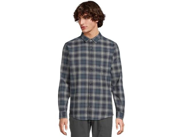 (取寄) ロイヤルロビンズ メンズ ライバック オーガニック コットン フランネル ロング スリーブ  Robbins men Lieback Organic Cotton Flannel Long Sleeve Navy Dipsea Pld