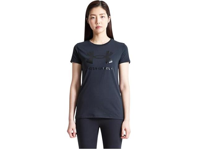 (取寄) アンダーアーマー レディース ライブ スポーツスタイル グラフィック ショート スリーブ クルー Under Armour women Live Sportstyle Graphic Short Sleeve Crew Black/Black
