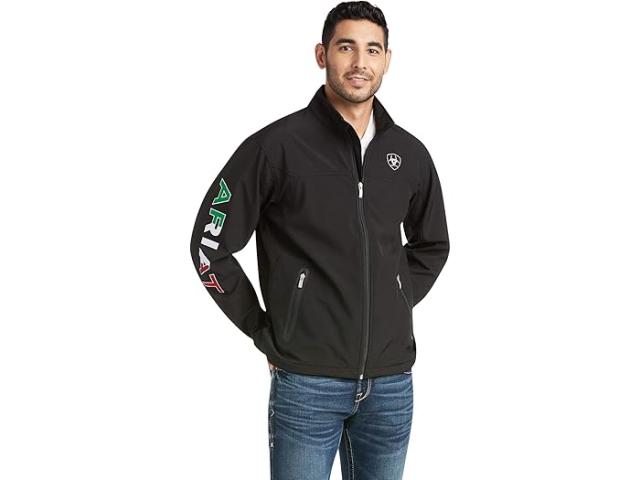 (取寄) アリアット メンズ ニュー チーム ソフトシェル メキシコ ジャケット Ariat men New Team Softshell Mexico Jacket Black