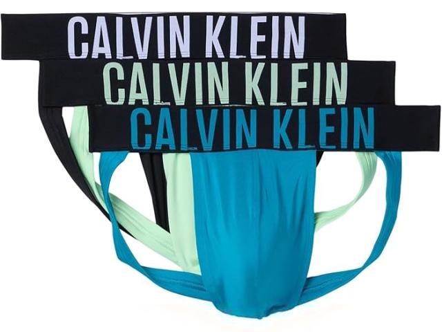 (取寄) カルバンクライン アンダーウェア メンズ インテンス パワー 3-パック ジョック ストラップ   Underwear men Intense Power 3-Pack Jock Strap Black/Teal Breeze/Forest Freeze