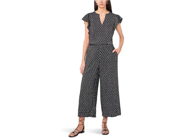 (取寄) ヴィンスカムート レディース ブラウザ ウィズ ラッフル スリーブ Vince Camuto women Blouse With Ruffle Sleeve Rich Black