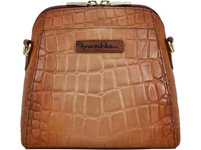 (取寄) アヌシュカ レディース 668 ジップ アラウンド トラベル オーガナザー Anuschka women Anuschka 668 Zip Around Travel Organizer Croc Embossed Caramel