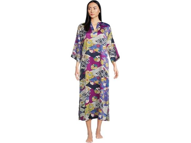 (取寄) N バイ ナトリ レディース デコ - サテン カフタン N by Natori women Deco - Satin Caftan Magenta