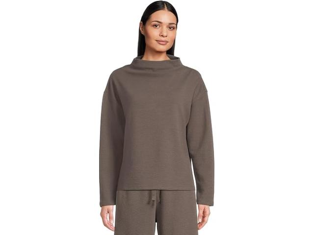(取寄) アイリーン フィッシャー レディース ピティート ワッフル ダブルニット ファンネル ネック ボックス トップ Eileen Fisher women Petite Waffle Doubleknit Funnel Neck Box Top Rye