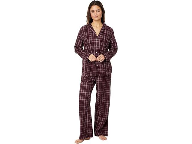 (取寄) メイドウェル レディース プレイド フランネル パジャマ セット Madewell women Madewell Plaid Flannel Pajama Set Chocolate Raisinの通販は 19,088円