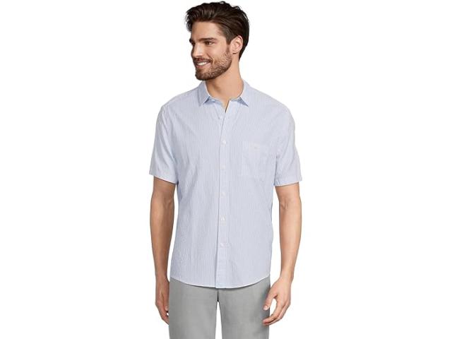 (取寄) アンタックイット メンズ パフォーマンス ショート スリーブ シアサッカー シャツ UNTUCKit men Performance Short Sleeve Forbes Seersucker Shirt Light Blue