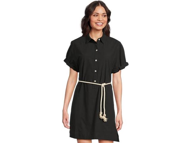 (取寄) リラ P レディース ハーフ プラケット シャツ ドレス Lilla P women Half Placket Shirt Dress Black