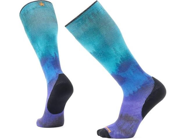 (取寄) スマートウール メンズ スキー ターゲッティド クッション コンプレッション プリント オーバー ザ カーフ ソックス Smartwool men Ski Targeted Cushion Compression Print Over The Calf Socks Black