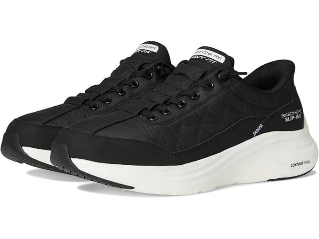 (取寄) スケッチャーズ メンズ コンツアー フォーム コージー フィット ハンズ フリー スリップ-イン SKECHERS men Contour Foam Cozy Fit Hands Free Slip-in Black/White