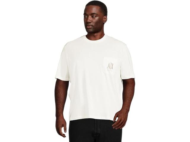 (取寄) アルマーニエクスチェンジ メンズ アイコン ポケット ロゴ ティー Armani Exchange men Icon Pocket Logo Tee Off White