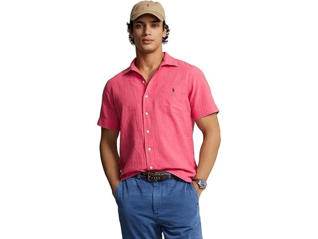 (取寄) ラルフローレン メンズ クラシック フィット リネン-コットン キャンプ シャツ Polo Ralph Lauren men Classic Fit Linen-Cotton Camp Shirt Pale Redの通販は